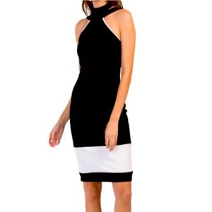 NWT bebe Halter Color Block Dress